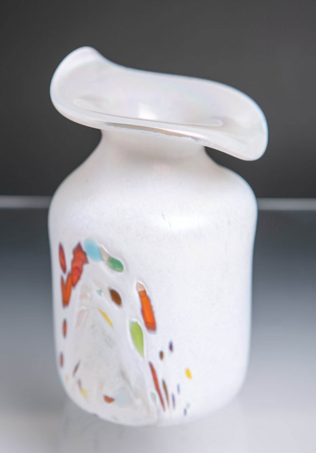 Kl. Vase von Poschinger (Jugendstil), Glashüttenwerke Frauenau, mundgeblasen, klares Glas