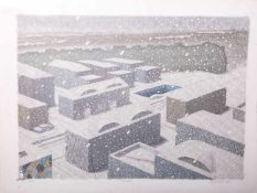 Rasche, Siegfried (20. Jahrhundert/neuzeitlich), "Schneefall" (1981), Offset-Lithographie,