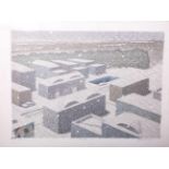 Rasche, Siegfried (20. Jahrhundert/neuzeitlich), "Schneefall" (1981), Offset-Lithographie,