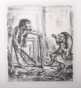 Weber, Andreas Paul (1883/93 - 1980), "Geteilter Meinung", Lithografie, re. u. handsign,