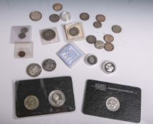 Konvolut von div. Münzen, 24 Stück, bestehend aus: 6x 5 DM "Silberadler", 2x 5 RM