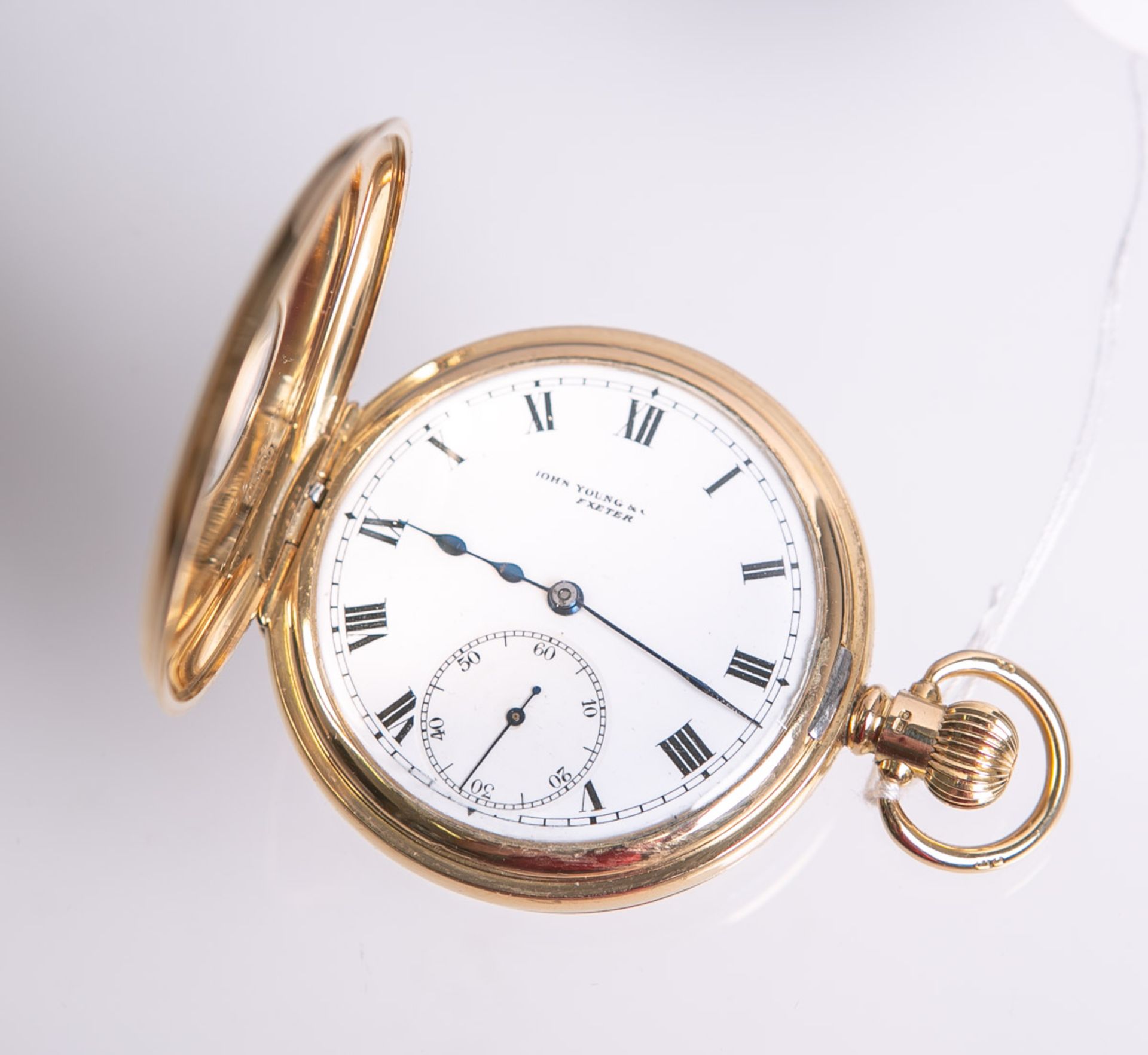 Herrentaschenuhr von John Young u. Exeter aus 750 GG (Birmingham, wohl 1910), - Image 2 of 2