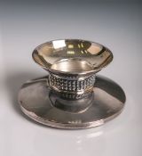 Kerzenhalter 925 Sterling Silber, 1-flammig, gestempelt: Feingehalt / stehender Löwe, H.