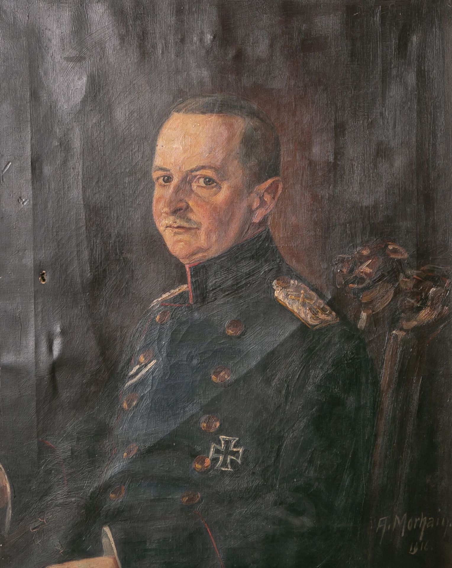 Morhain, Albert (1883 - 1953), Portrait eines preußischen Generals, Öl/Lw., re. u. sign.