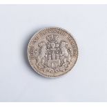 5 Mark-Münze "Freie u. Hansestadt Hamburg" (Deutsches Reich, 1876), Silber,