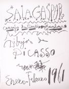 Ausstellungsplakat "Sala Gaspar-Dibujos de Picasso", Enero-Febrero 1961, ca. 70 x 50 cm.