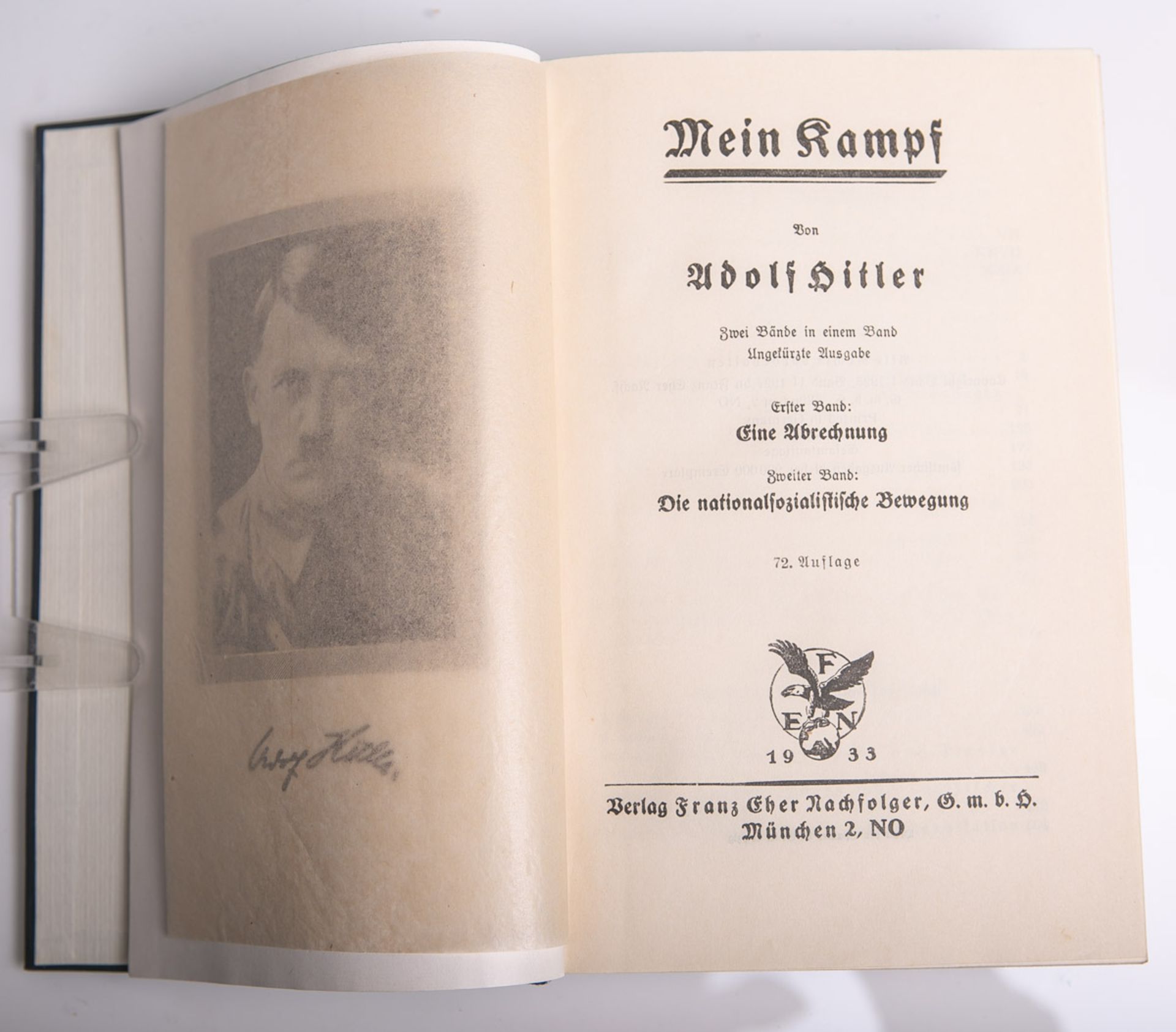 Hitler, Adolf, "Mein Kampf" (blaue Ausgabe von 1933), 72. Auflage, Verlag Franz Eher