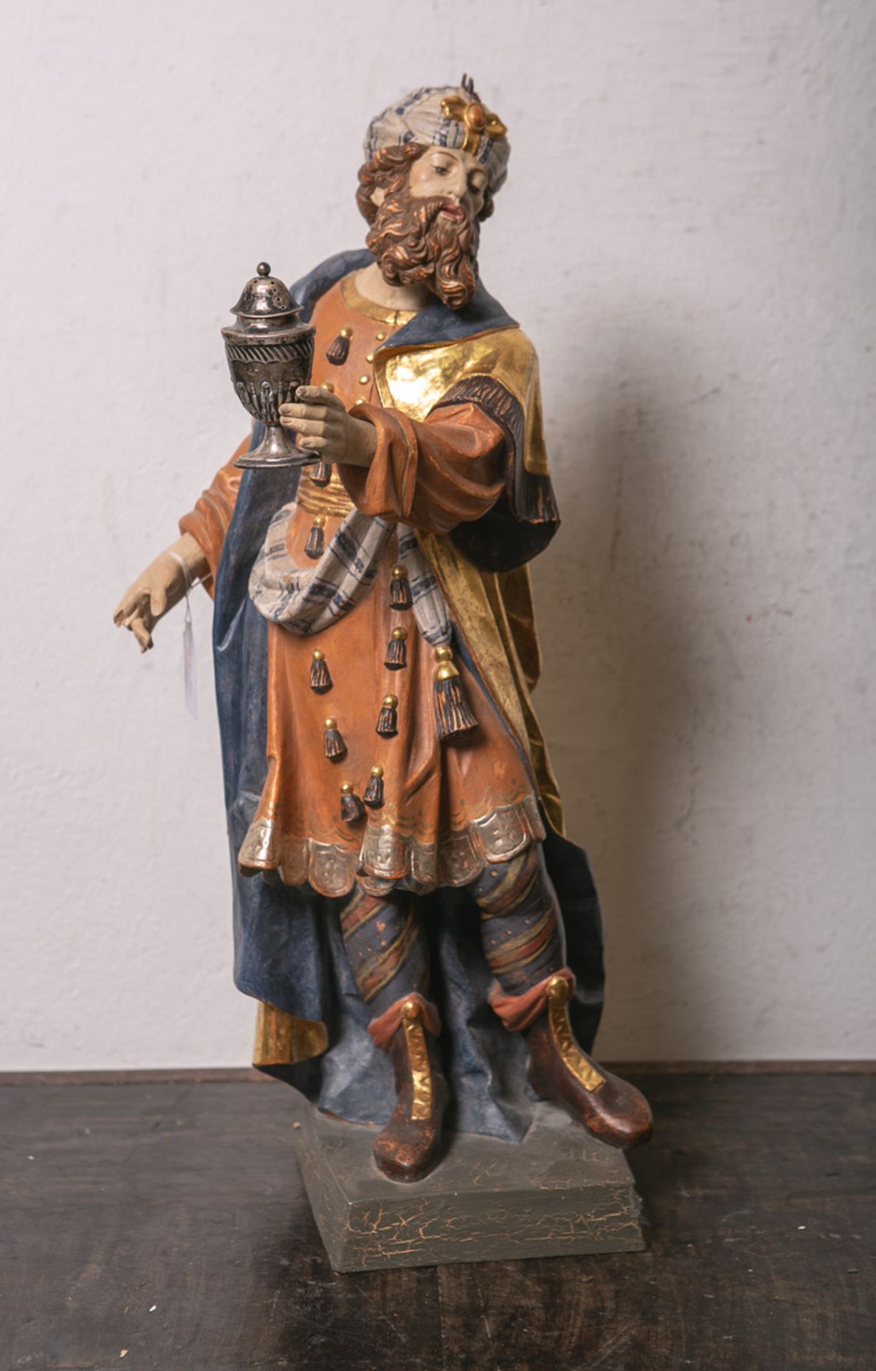 Holzfigur wohl des Hl. Balthasar / Hl. Drei Könige (20. Jahrhundert), vollplastisch