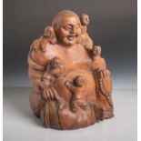 Buddha mit Kinderfiguren (wohl 20. Jahrhundert, wohl China), vollplastische