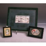 3 Miniaturgemälde auf Elfenbein (wohl Indisch/Persisch, 19. Jahrhundert), rs. bez. "Jaipur