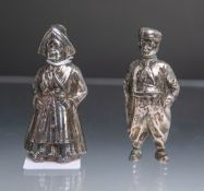 Salz- und Pfefferstreuer in Form von holländischen Figuren aus 800 Silber