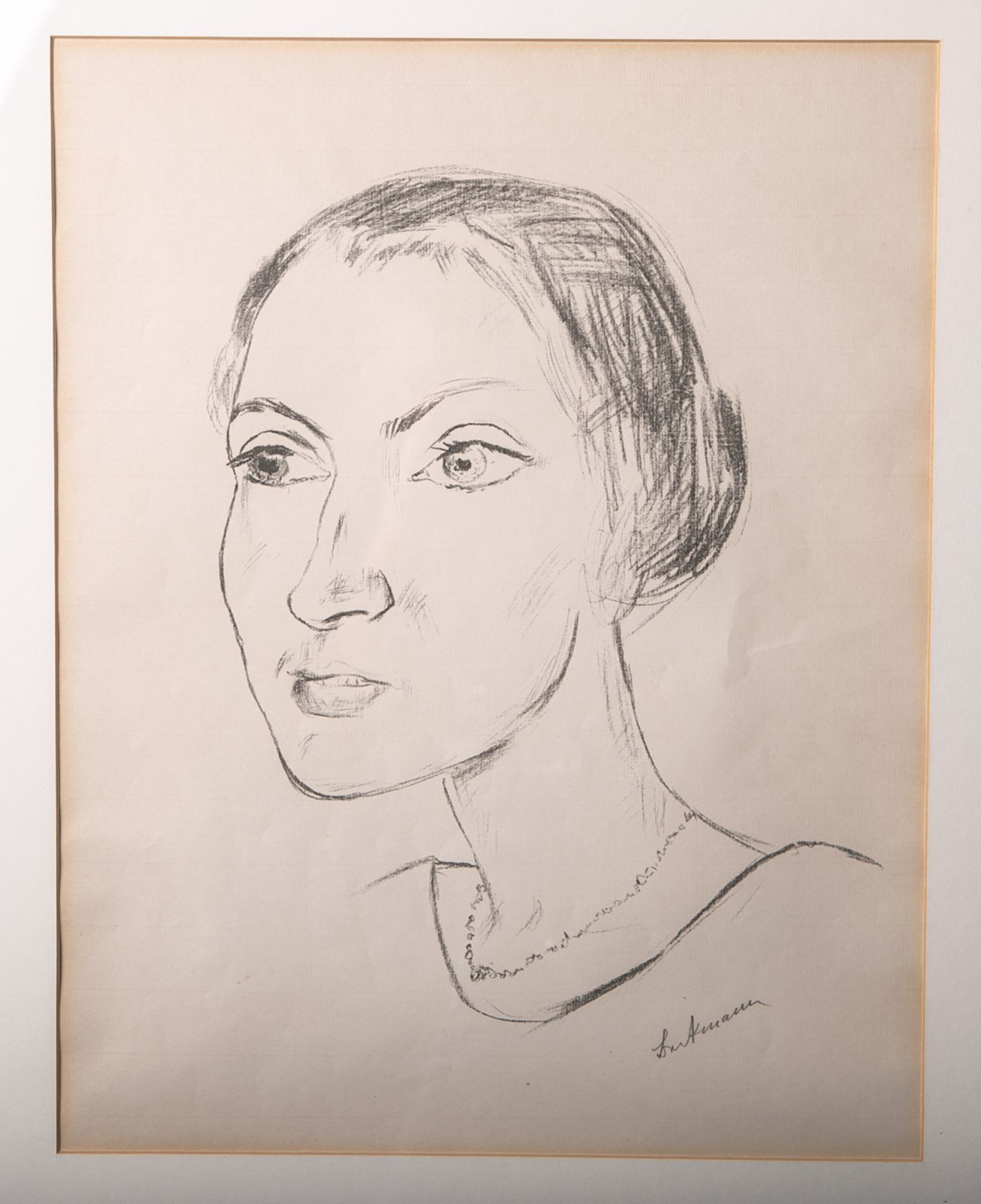 Beckmann, Max wohl (Leipzig 1884-1950 New York City), Portrait einer jungen Dame, wohl Lithographie