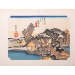 Hiroshige wohl (wohl 18/19. Jahrhundert), Darstellung der Hodogaya Shinmachi-Bashi-Brücke