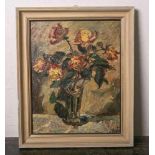 Unbekannter Künstler (wohl 19./20. Jahrhundert), impressionistisches Blumenstillleben, Öl