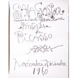 Ausstellungsplakat "Sala Gaspar-Pinturas de Picasso", Novembre-Diciembre 1960, ca. 70 x 50