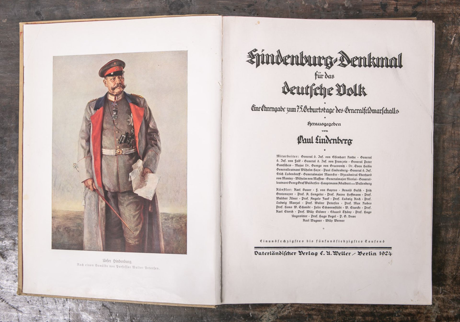 Lindenberg, Paul (Hrsg.), "Hindenburg-Denkmal für das Deutsche Volk-Eine Ehrengabe zum 75. - Bild 2 aus 2