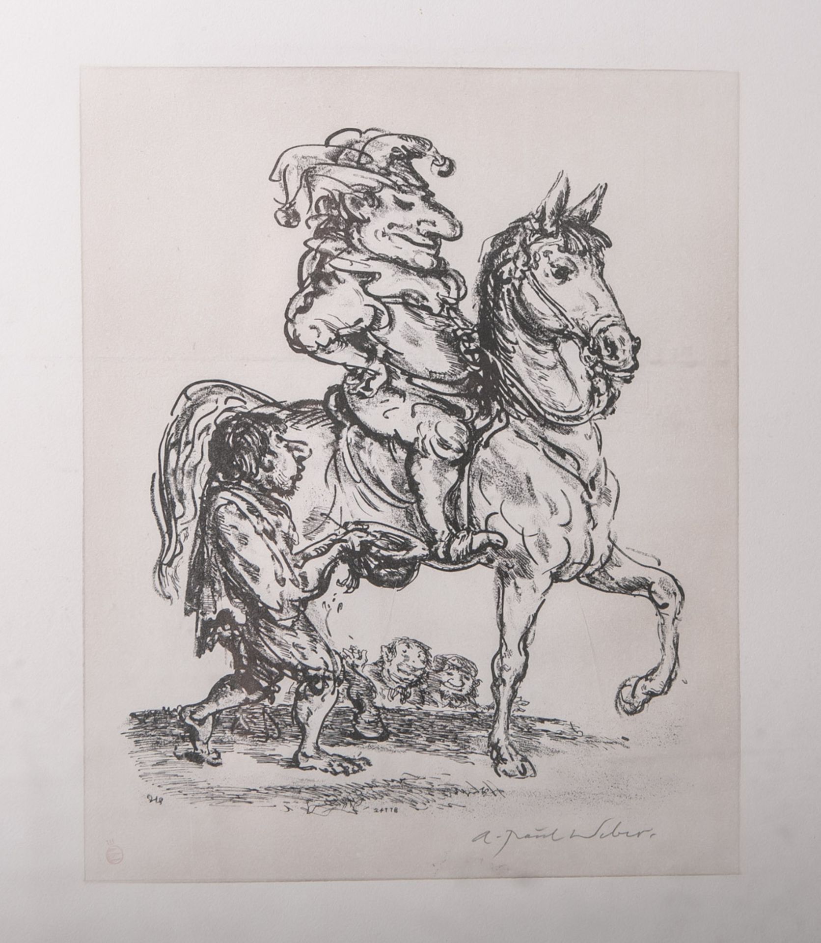 Weber, Andreas Paul (1883/93 - 1980), der eingebildete Narr hoch zu Pferd u. der Bettler,