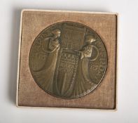 Bronzemedaille "Spaarbank Rotterdam 1818-1918", 100-jähriges Jubiläum, Dm. ca. 7,5 cm, in