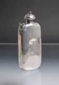 Schnapsflasche, sog. Flachmann aus Silber (wohl England), unleserlich gestempelt, Gewicht