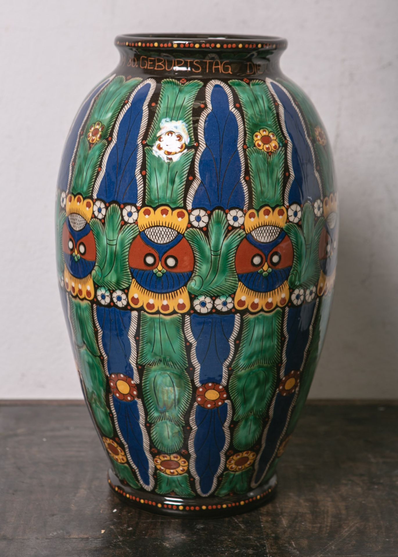 Bodenvase aus Keramik (Töpferei Steiner Kiesen, Schweiz, wohl 20. Jahrhundert, mit