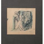 Zimmermann, Mac (1912 - 1995), "Im Atelier", Buntstiftzeichnung, dat. "Nov. (19)60",