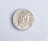 5 Mark-Münze "Friedrich Grosherzog von Baden" (Deutsches Reich, 1876), Silber,