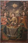 Unbekannter Künstler (20. Jahrhundert), Darstellung von 3 Heiligen, Öl/Lw., ca. 60 x 40