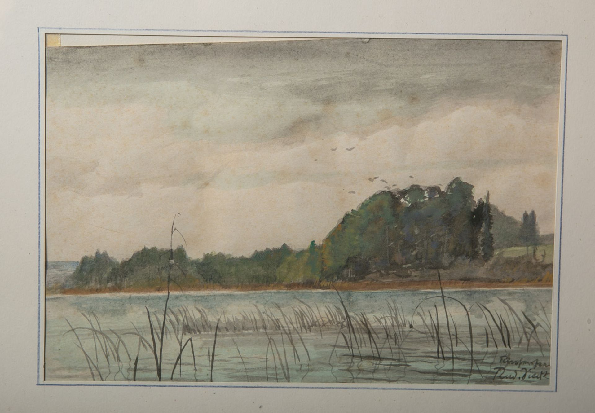 Sieck, Rudolf (1877 - 1957), Ansicht am Chiemsee, Aquarell, re. u. sign., Blattgröße ca.