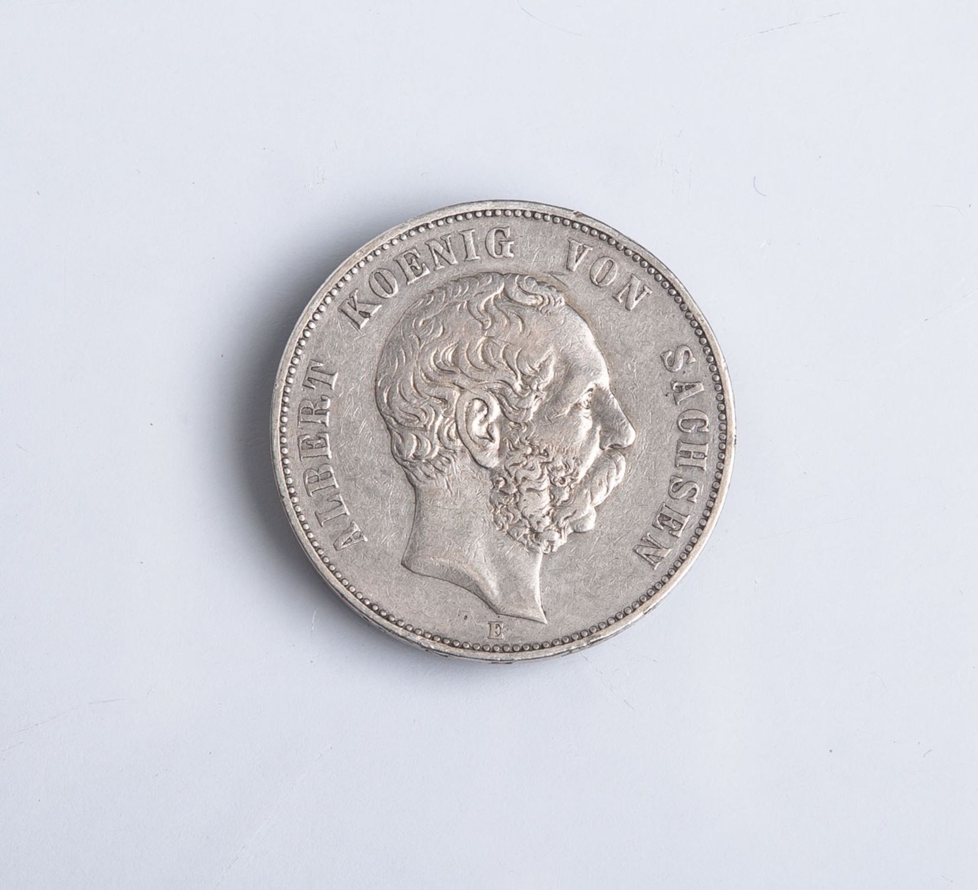 5 Mark-Münze "Albert König von Sachsen" (Deutsches Reich, 1875), Silber, Münzprägestätte: