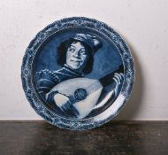 Delfter Porzellan-Zierteller (Delft, Holland, wohl 19./20. Jahrhundert), bez. Delft Blauw,