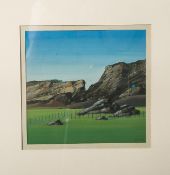 Unbekannter Künstler (20. Jahrhundert), Landschaftsdarstellung, Gouache/Papier, re. u.