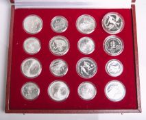 Münzsatz "Olympische Spiele", 16 Silbermünzen, bestehend aus: 11x Moskau (1980), 1x Moskau