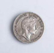 5 Mark-Münze "Wilhelm II. Kaiser u. König von Preussen" (Deutsches Reich, 1891), Silber,