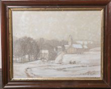 Sieck, Rudolf (1877 - 1957), winterliche Landschaft, Aquarell, re. u. sign., rs. bez. "St.