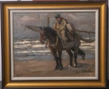 Hayek, Hans von (1869 - 1940), "Reiter am Strand", Öl/Lw., li. u. sign., ca. 40 x 50 cm,