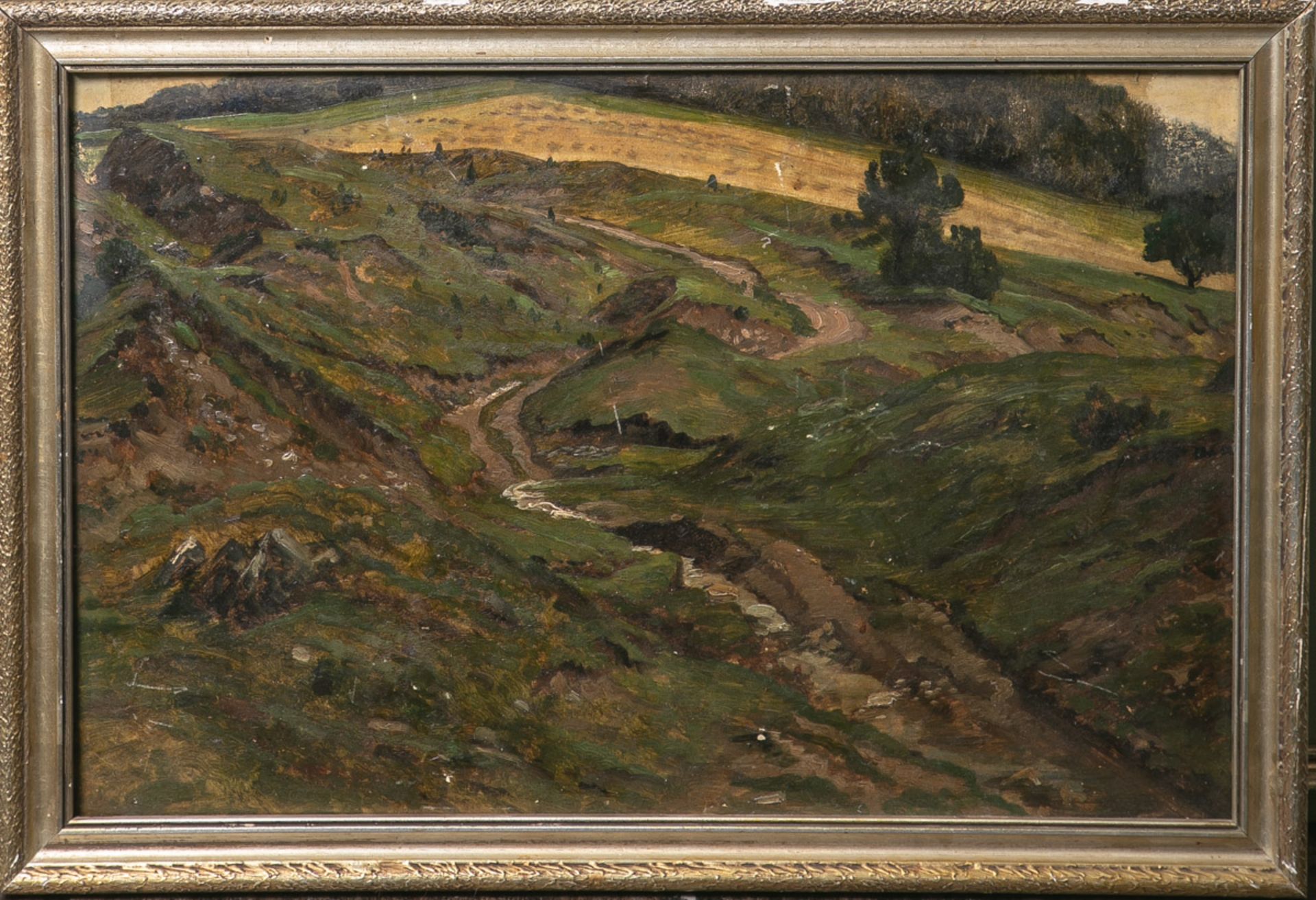 Ridel, Rudolf (Weimar 1828-1893 ebenda), Darstellung eines Wanderpfades umgeben von