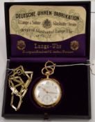 Glashütte-Herrentaschenuhr aus 585 GG (Uhrenfabrik-Union, Glashütte in Sachsen, um 1900),