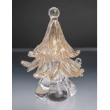 Kl. Weihnachtsbäumchen (Murano, Italien), klares Glas m. Goldraspeln, Entw.: Archimede