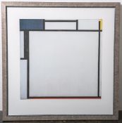 Dekorativer Farbdruck von Piet Mondrian (1872-1944), wohl "Komposition im Quadrat" (1922),