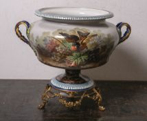 Gr. Henkeltopf aus Keramik (LM u. Cie, Montereau, Unterbodenpressmarke, 19. Jahrhundert),
