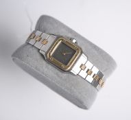 Damenarmbanduhr "Cartier Santos" 750 Gold / Edelstahl, Automatik, silbernes Zifferblatt