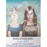 Ausstellungsplakat "Steinberg", Galerie Maeght, Juin 1961, 13 rue de téhéran paris 8, ca.