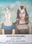 Ausstellungsplakat "Steinberg", Galerie Maeght, Juin 1961, 13 rue de téhéran paris 8, ca.