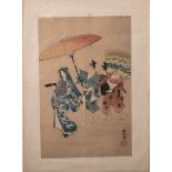 Unbekannter Künstler (wohl 18/19. Jahrhundert), wohl Darstellung einer Geisha (ein