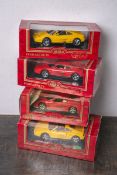 Konvolut von 4 Modellautos von "Mira", Golden Line, 1:18, Ferrari-Modelle: 2x 348 TS, 1x