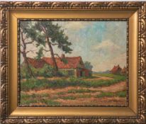 Zwart II., Willem de (1867 - 1957), dörfliche Landschaft m. Häusern, Öl/Lw., re. u. wohl