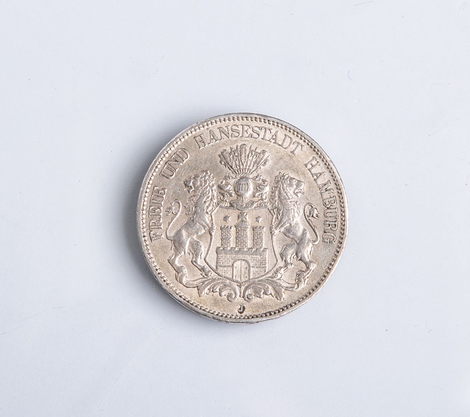 5 Mark-Münze "Freie u. Hansestadt Hamburg" (Deutsches Reich, 1908), Silber,