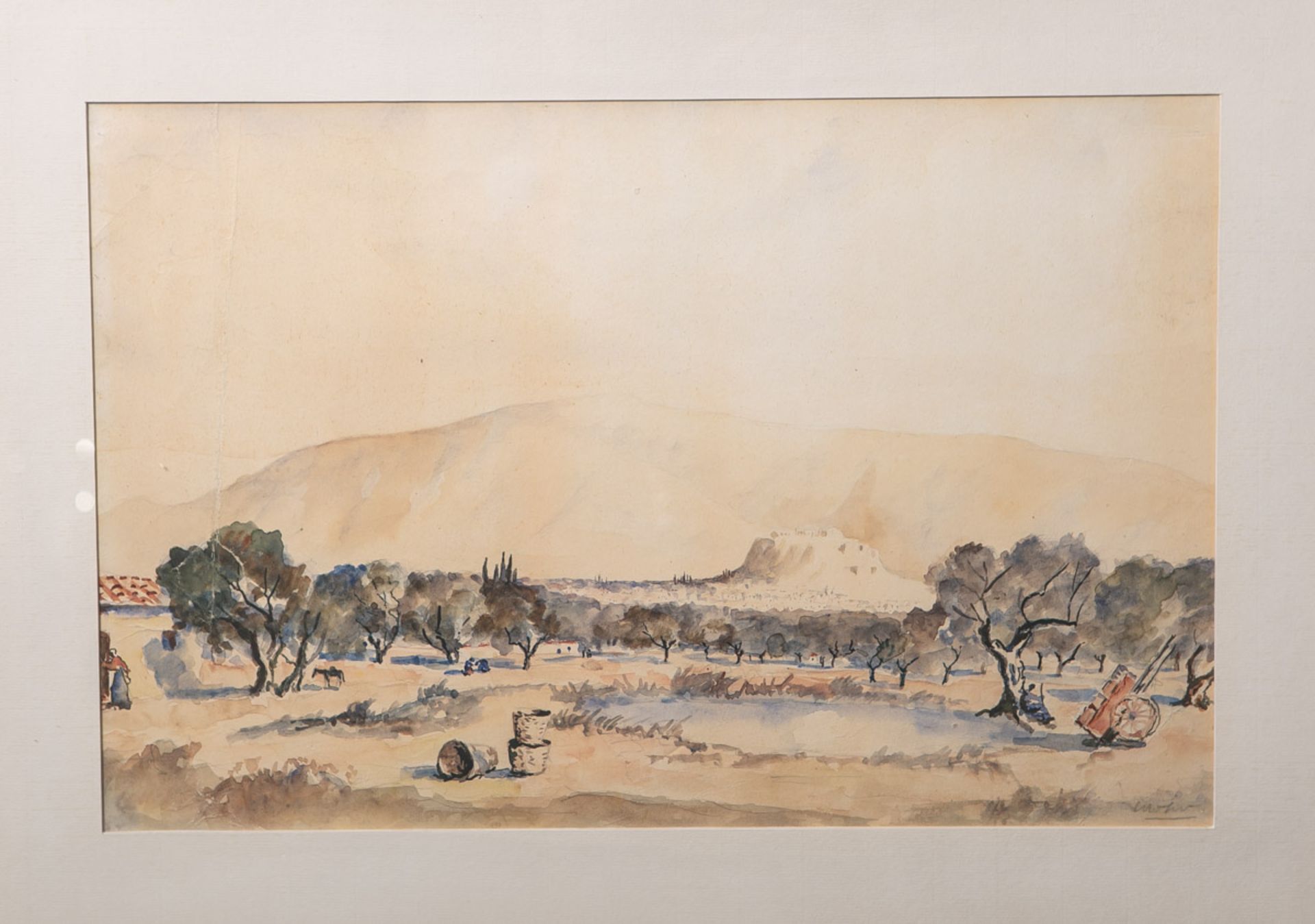 Mohr, Johann Georg (1864 - 1943), südliche Stadtansicht, Aquarell, re. u. sign.,