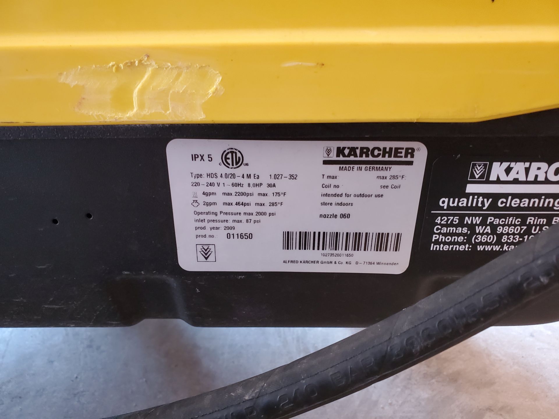 Karcher HDS 4.0 Commercial Pressure Washer - Bild 3 aus 3