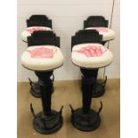 A Set of four Vintage Bar Stools